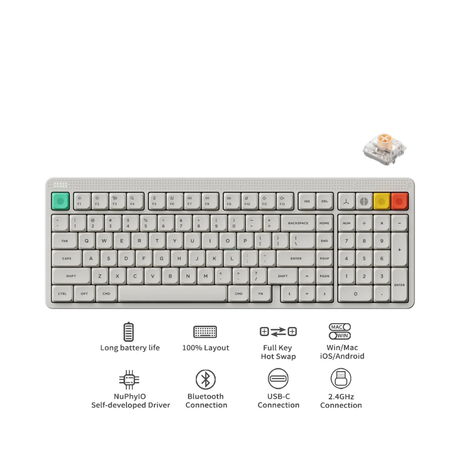 Nuphy Node100 Low-Profile White / Blush Nano Keyboard