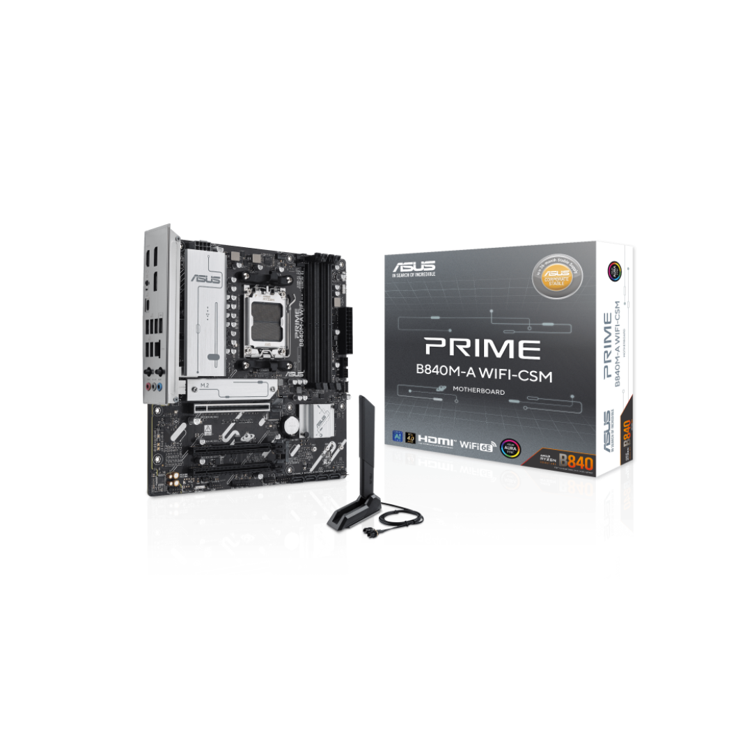 Asus Prime B840M-A WiFi-CSM DDR5 mATX AM5 Motherboard – DynaQuest PC