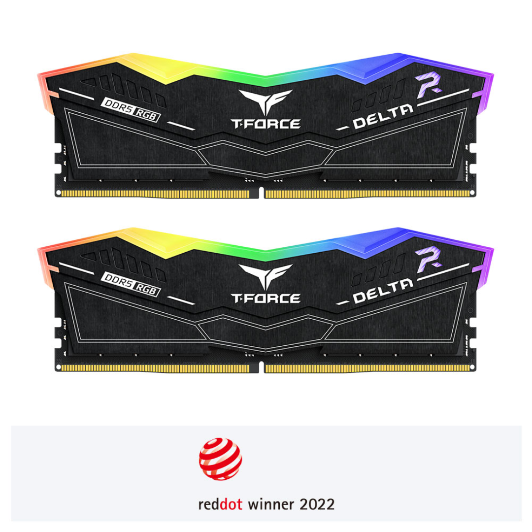 T-Force Delta RGB 32GB (2x16GB) Black DDR5 5600MT/s CL36 Desktop Memory FF3D532G5600HC36BDC01