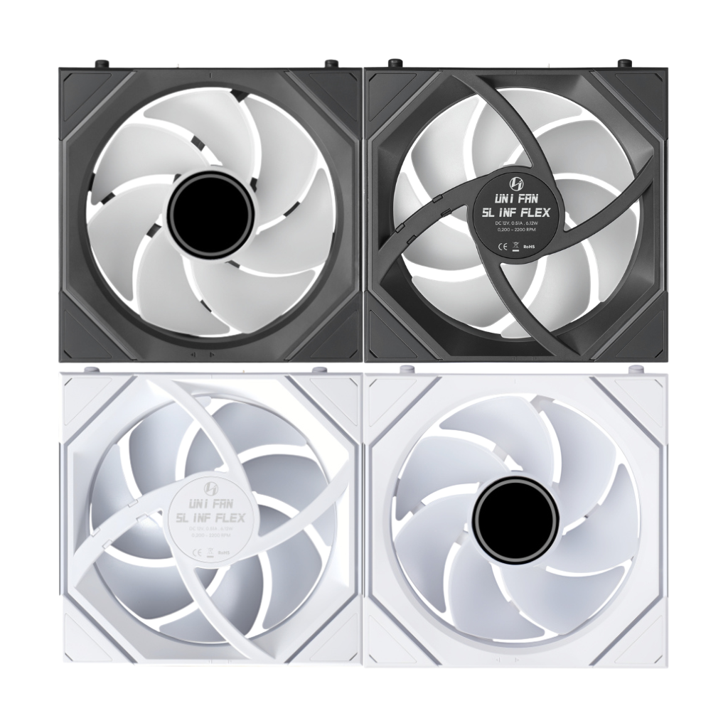 Lian Li Uni Fan SL Infinity Flex Reverse 120mm Cooling Fan ( Black 12RSLIN1F1B | White 12RSLIN1F1W )