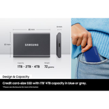 Samsung T7 PORTABLE SSD 2TB Titan Gray usb3.2 MU-PC2T0T/WW