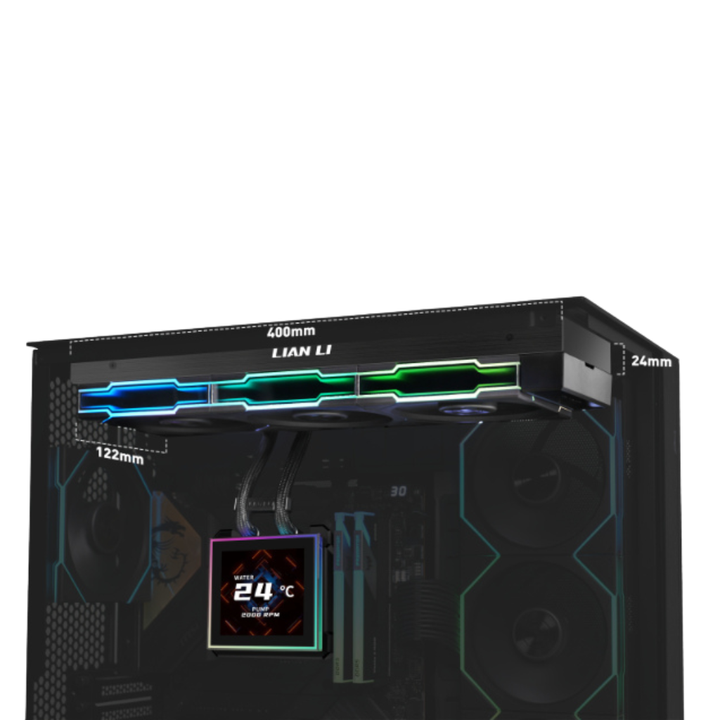 Lian Li HydroShift II LCD-S 360TL RGB 360mm AIO LC Cooler LCD Display w/ Wireless Fans ( Black G89.GHS2LCDS36TB.00 | White G89.GHS2LCDS36TW.00 )