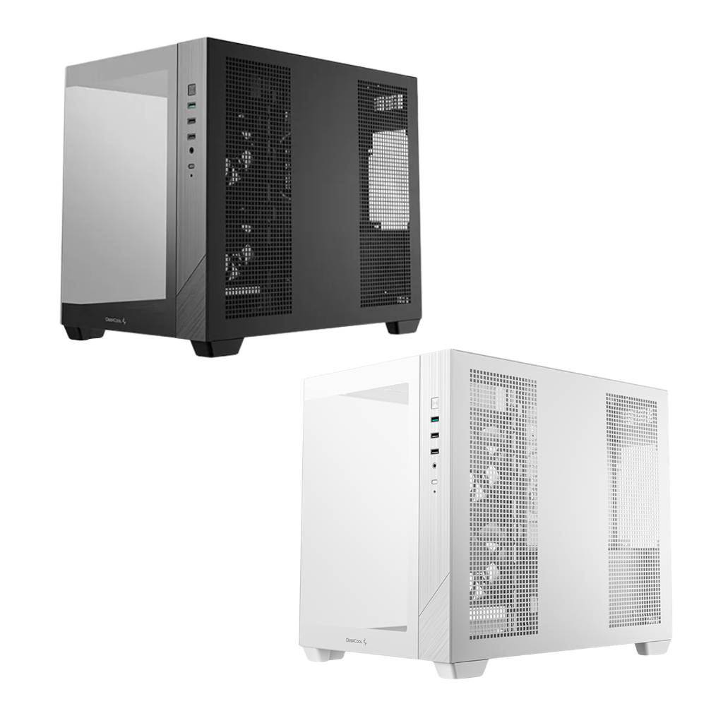 DeepCool CG330 3F Panoramic Glass Panel Dual Chamber M-ATX PC Case (Black R-CG330-BKNGM3-G | White R-CG330-WHNGM3-G)