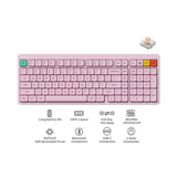 Nuphy Node100 Low-Profile | Blush Nano Keyboard ( Gray / White / Pink )