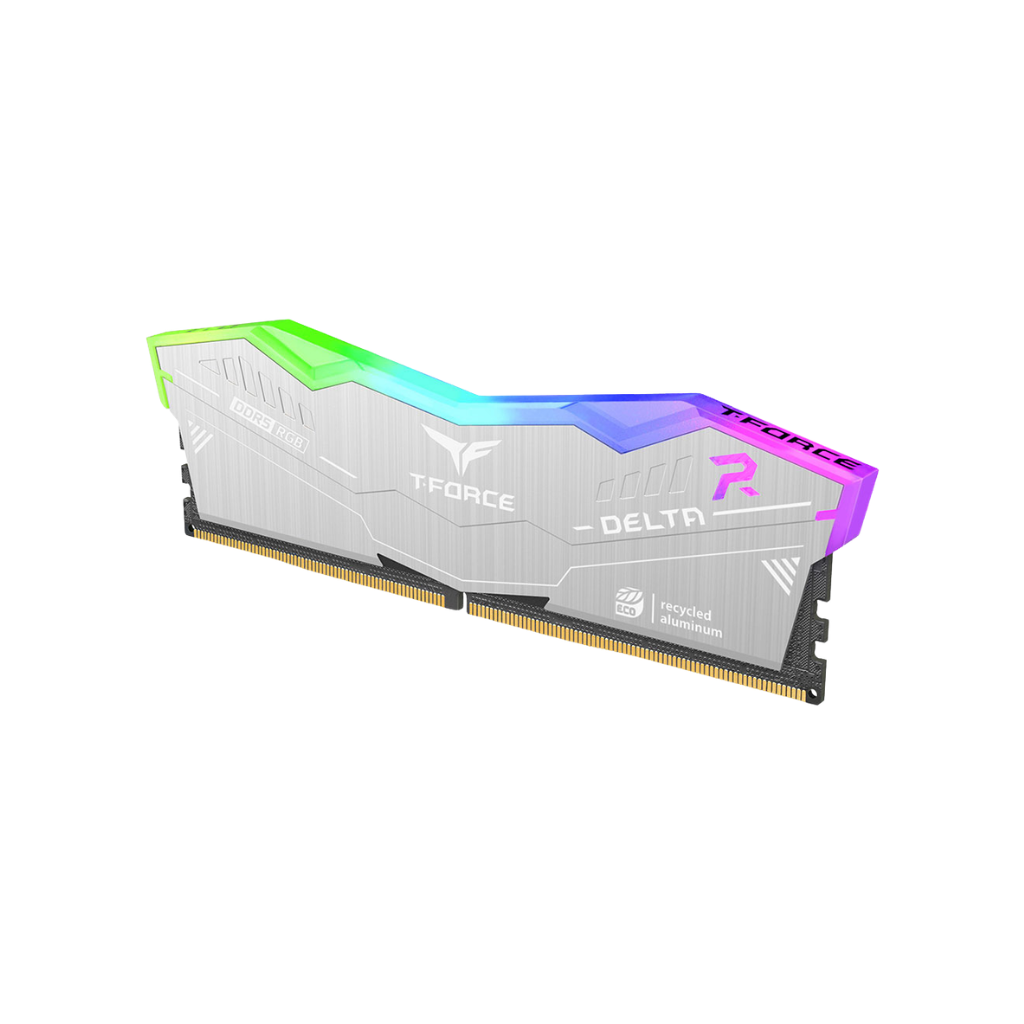 TeamGroup T-Force Delta RGB Eco 32GB 2x16GB DDR5 6000MHz CL30-36-36-76 1.35V Gaming Desktop Memory Silver FF2D532G6000HC30DC01
