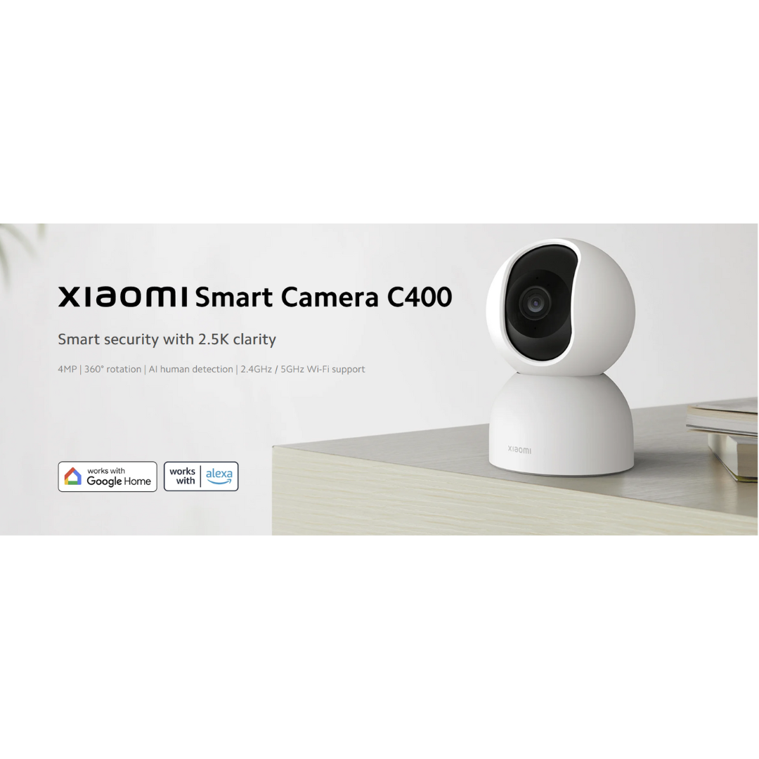 Xiaomi Smart Camera C400 4MP | 360° rotation | AI human detection | 2.4GHz / 5GHz Wi-Fi support