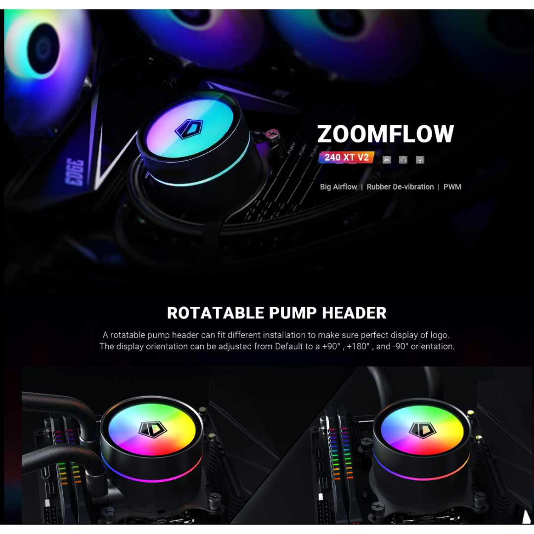 ID Cooling Zoomflow 240 XT V2 ARGB Black Liquid Cooler