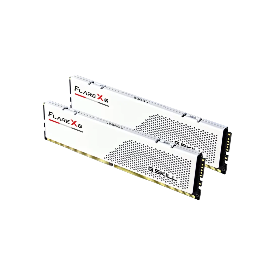 G.Skill Flare X5 32GB (2x16GB) White DDR5-6000MHz CL36-36-36-96 1.35V Desktop Memory F5-6000J3636F16GX2-FX5W | AMD Expo