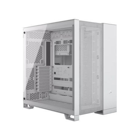 Corsair 6500D Airflow White Dual Chamber Case CC-9011260-WW ( No Box ) + Corsair iCUE H100i RGB Elite Liquid CPU Cooler White CW-9060078-WW