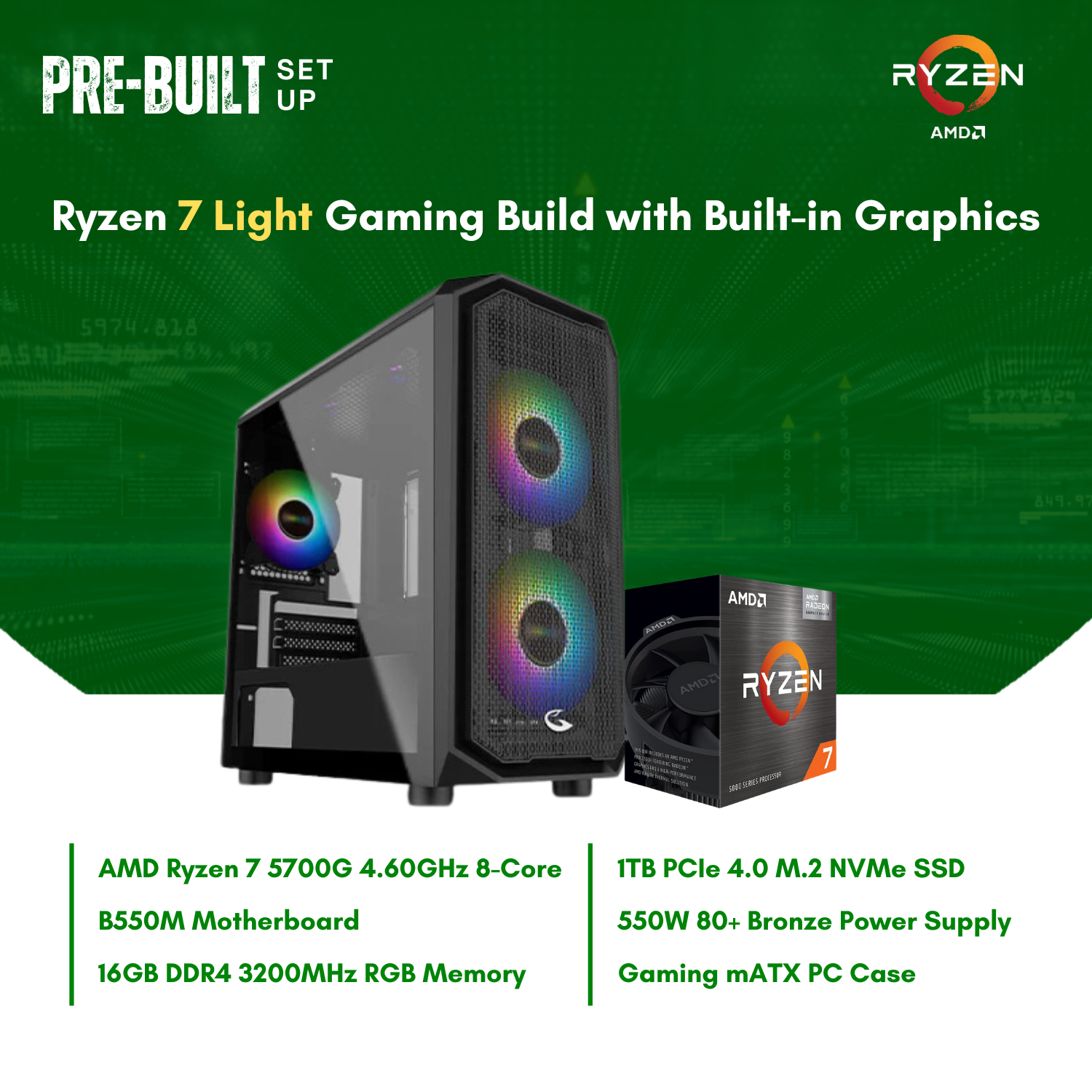 ゲーミングPC Ryzen 7 5700X/RX7600XT/B550/M.2 SSD 500GB ゲーミングPC Ryzen 7 5700X/RX7600XT/B550/M.2 SSD 500GB