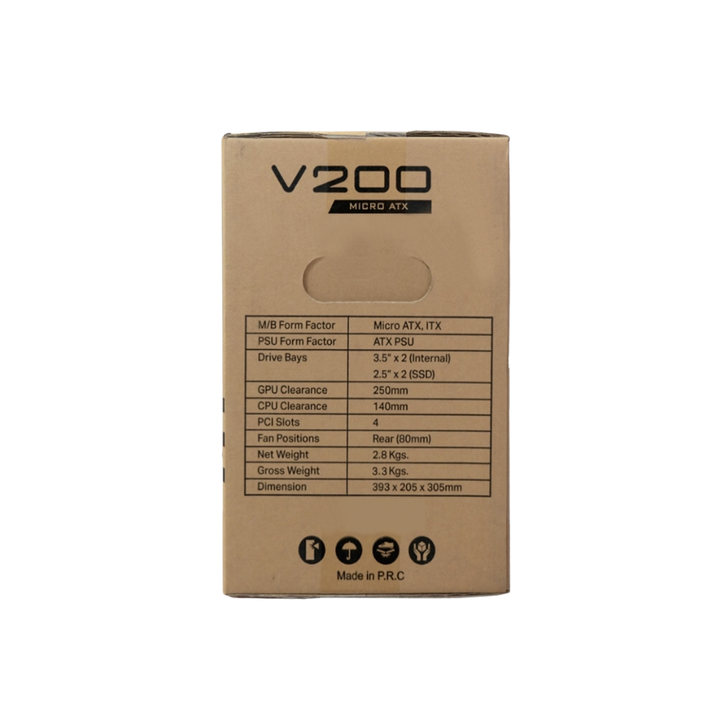 Powerlogic V200 mATX Black Case with 700W PSU