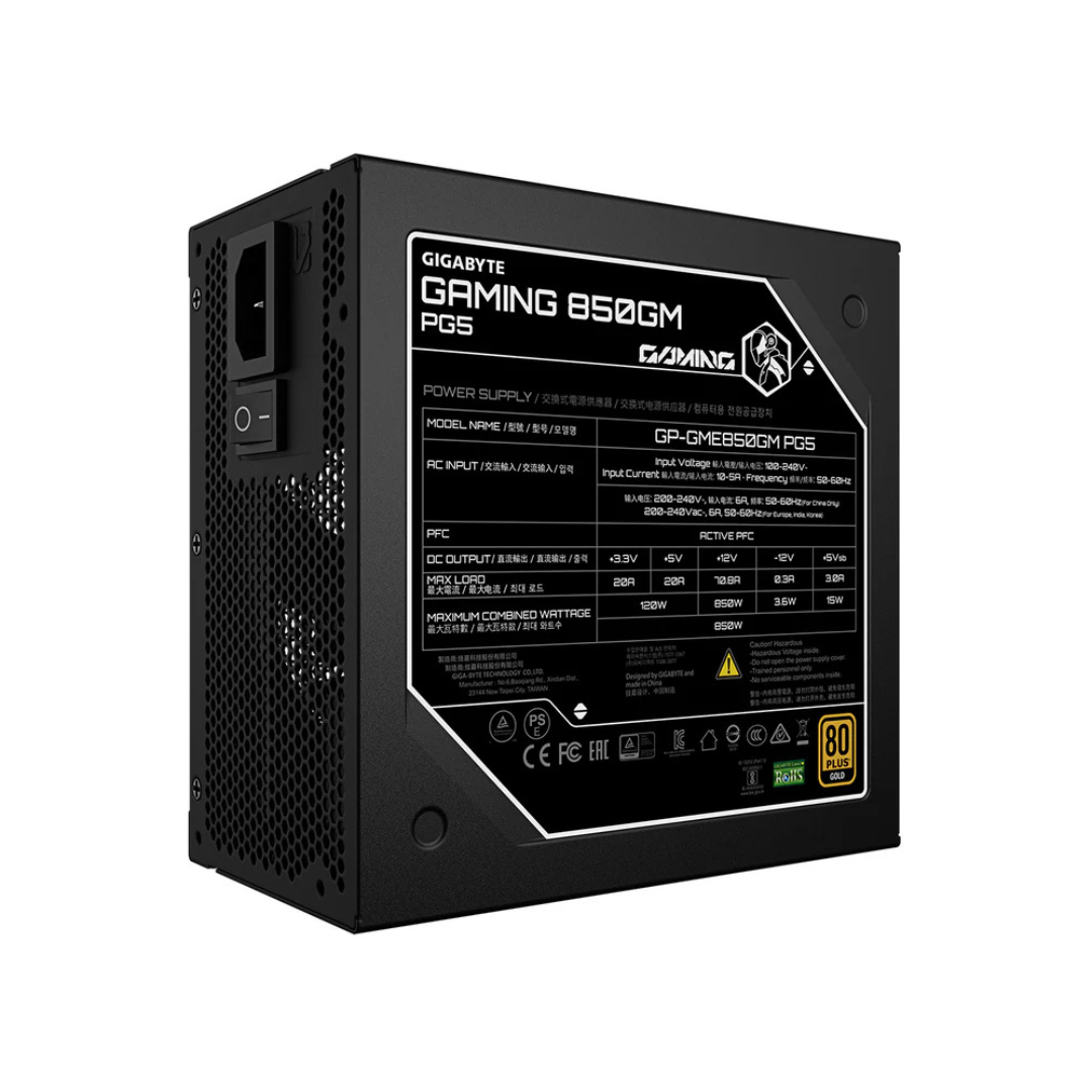 Gigabyte Gaming 850GM PG5 GOLD 850W 80+ Full Modular Power Supply GP-GME850GM PG5