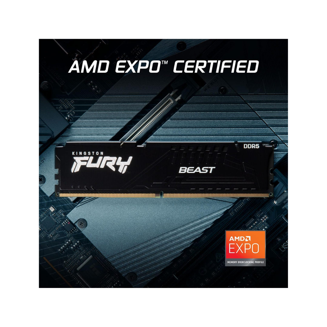 Kingston Fury Beast 32GB single DDR5 6000MT/s CL30 KF560C30BBE-32 Desktop Memory