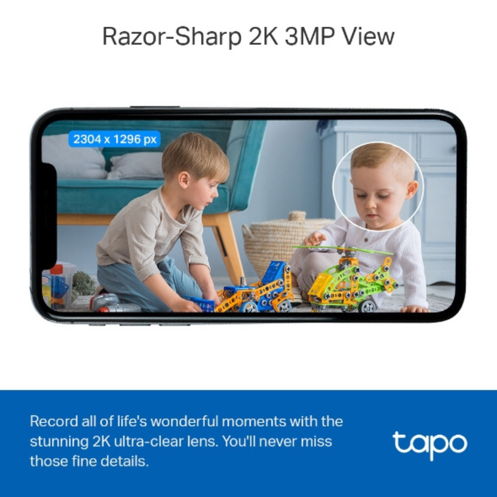 TP-Link Tapo C110 2K 3MP Home Wi-Fi Security Camera - Night Vision, Two-Way Audio, Motion Detection