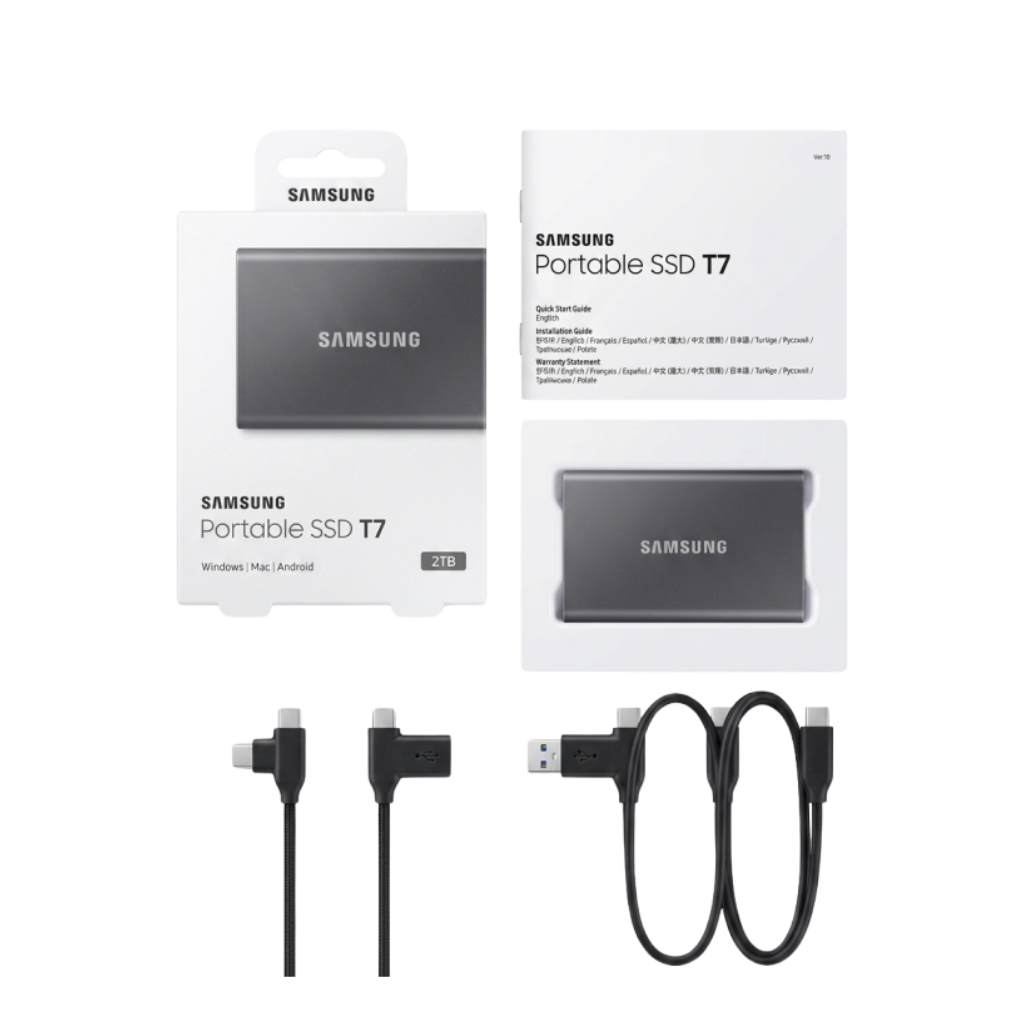 Samsung T7 PORTABLE SSD 2TB Titan Gray usb3.2 MU-PC2T0T/WW