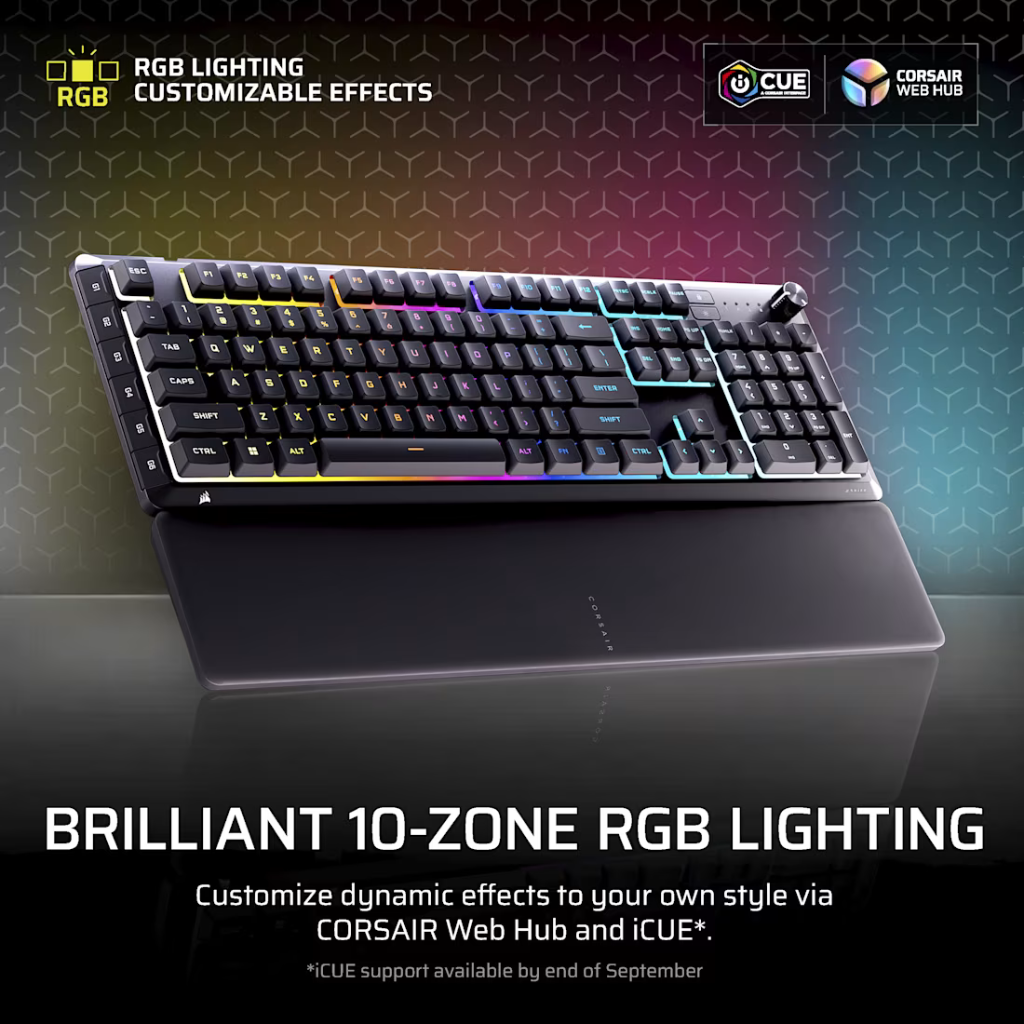 Corsair SKIFF 100 PLUS Wired RGB Membrane Gaming Keyboard CH-9226I65-NA