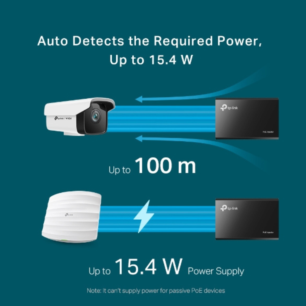 TP-Link TL-POE150S | IEEE 802.3af Compliant PoE Injector Internet Adapter PoE Port for Internet