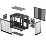 DeepCool CG330 3F Panoramic Glass Panel Dual Chamber M-ATX PC Case (Black R-CG330-BKNGM3-G | White R-CG330-WHNGM3-G)