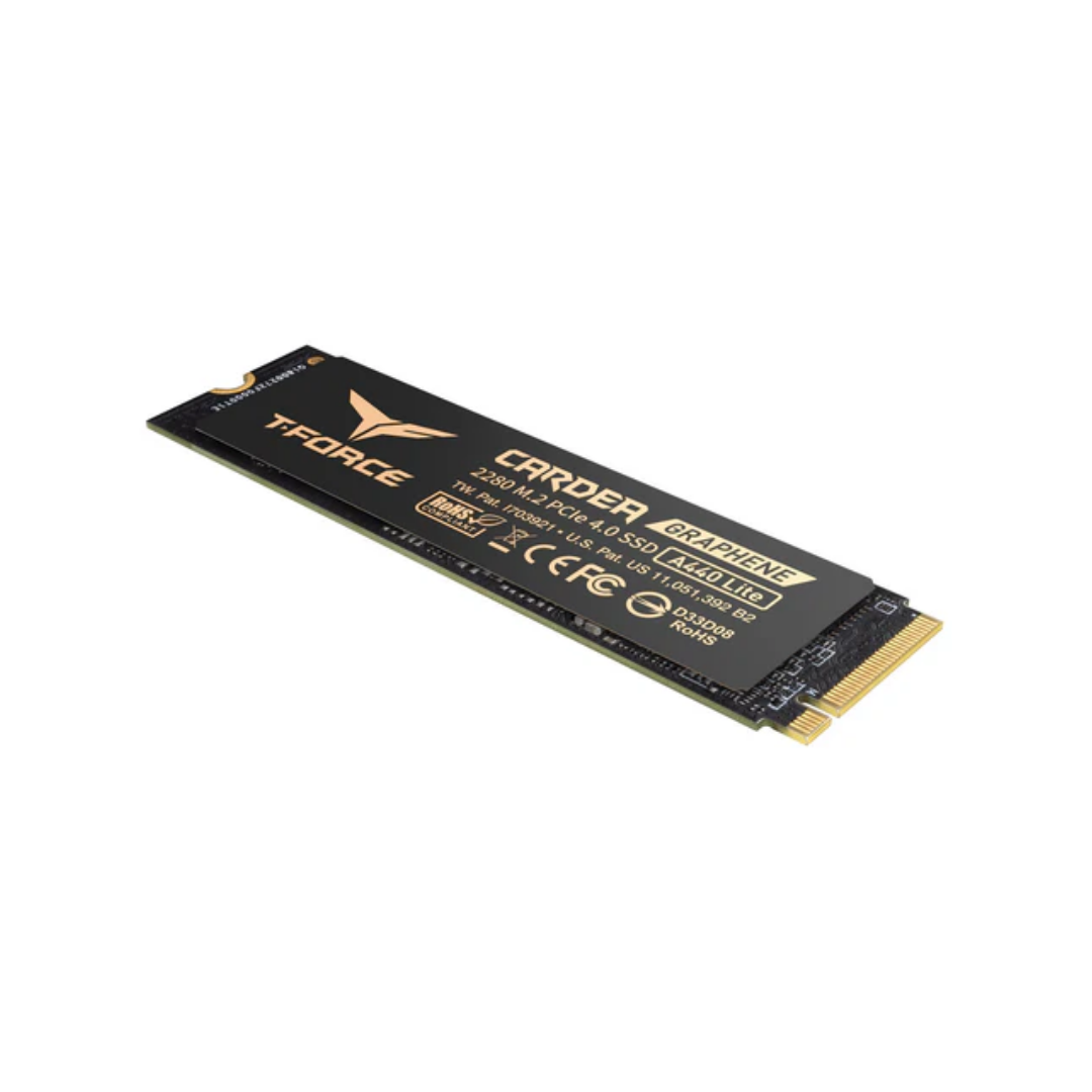 TeamGroup T-Force Cardea A440 Lite M.2 512GB 2280 PCIe Gen4 x4 NVMe 7400MB/s Read Gaming SSD with Graphene Heat Sink TM8FFQ512G0C129