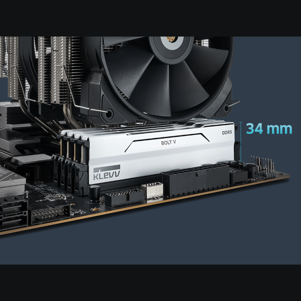 KLEVV Bolt V White 32GB 2x16GB DDR5 6000MTs CL30 KD5AGUA80-60A300I Gaming Desktop RAM