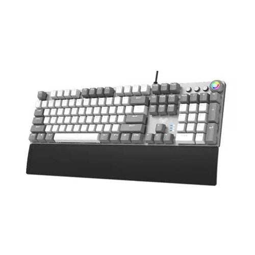 Aula F2088 Multimedia Durable Metal Panel WHITE 108 KEYS with Magnetic Wrist Wrest Mechanical Gaming Keyboard