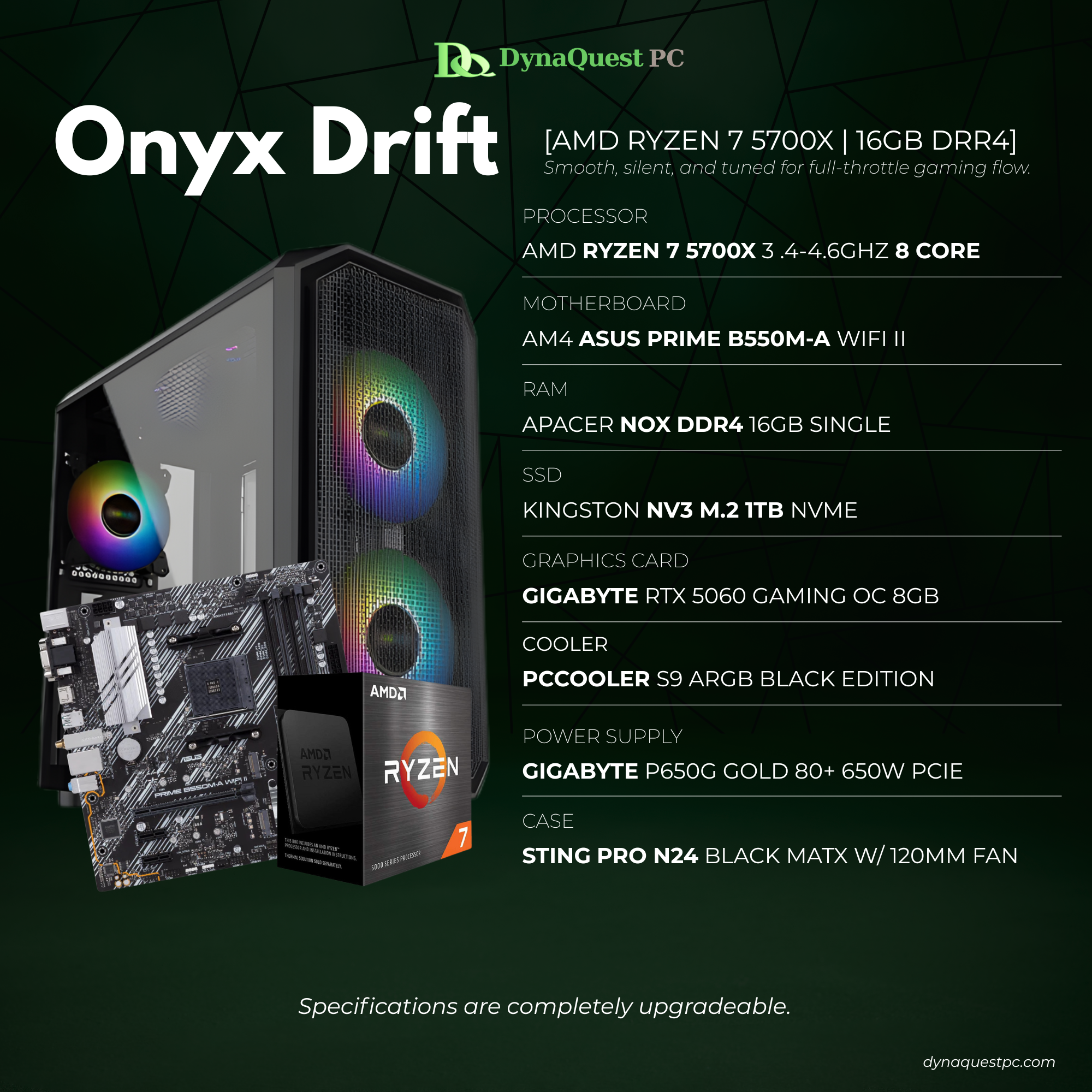 AMD Ryzen 7 5700X 8Core | B550M-A | 16GB DDR4 RAM | 1TB NVMe SSD