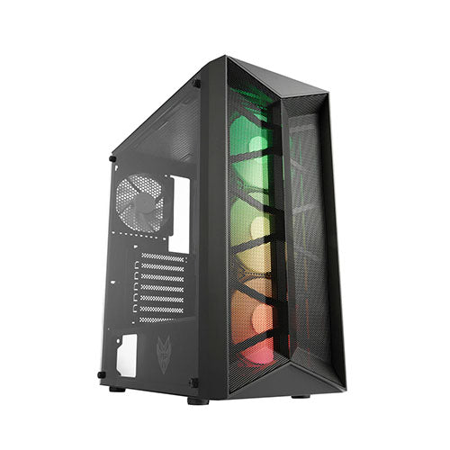 FSP CMT211A Black TG ATX Mid Tower Gaming Case w/ 4X120mm fan