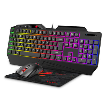 Havit KB889CM Wired 3-in-1 Backlit keyboard, Mouse and Mouse pad Gaming Combo Set