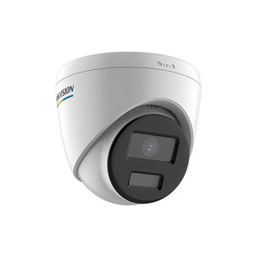 Hikvision DS-2CD1347G0-LUF 4MP Colorvu Audio PoE Dome IP Network CCTV Camera, up to 30m White Light, Built-in Mic, IP67 Protection
