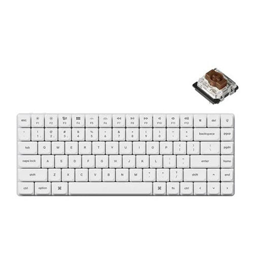Keychron K3 Pro White Hot-Swappable RGB Wireless Mechanical Brown Switch Keyboard K3P-Q3
