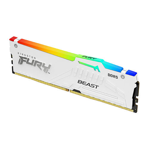 Kingston Fury Beast RGB 32GB DDR5 6000MT/s White CL40 1.35v KF560C40BWA-32 Desktop Memory