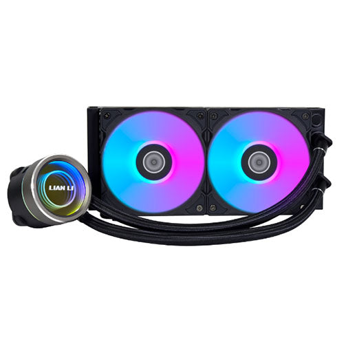 Lian Li Galahad II Trinity 240mm AIO ( Black / White ) CPU Liquid Cooler ARGB Daisy-Chainable radiator fans