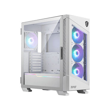 MSI MPG VELOX 100R Airflow WHITE PC Case - Mid Tower / Hinged Tempered Glass Window / Ventilated Tempered Glass Front Panel (4*120mm ARGB Fan)