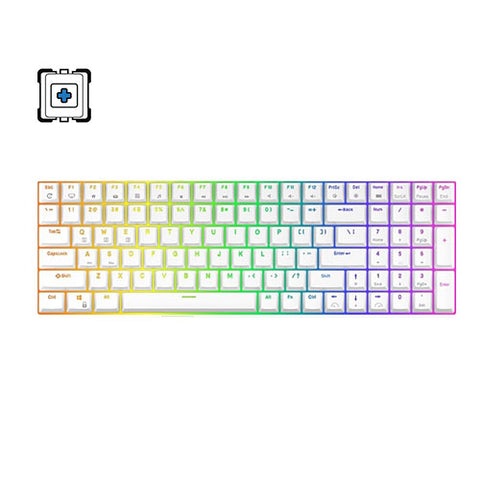 Royal Kludge RK100 Tri-Mode RGB Mechanical Keyboard - White Hotswappable