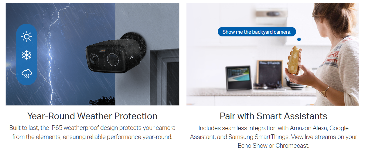 TP-Link Tapo C401 2K Battery-Powered Outdoor Camera Color Night Vision Weatherproof Up to 180-Day Battery Life Black