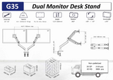 North Bayou G35 Dual Deskmount 22-32" (75x100) 2-12kg