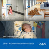 TP-Link Tapo C260 4K 8MP Ultra HD Indoor 360 degrees Pan/Tilt AI Security Cctv IP Wireless WiFi Sale Camera Night Vision Connect to Cellphone with Mic and Speaker