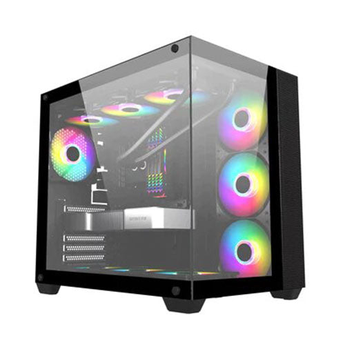 Trendsonic Frontier Igloo IG30A Black Dual Chamber Gaming ATX Case 4X120mm