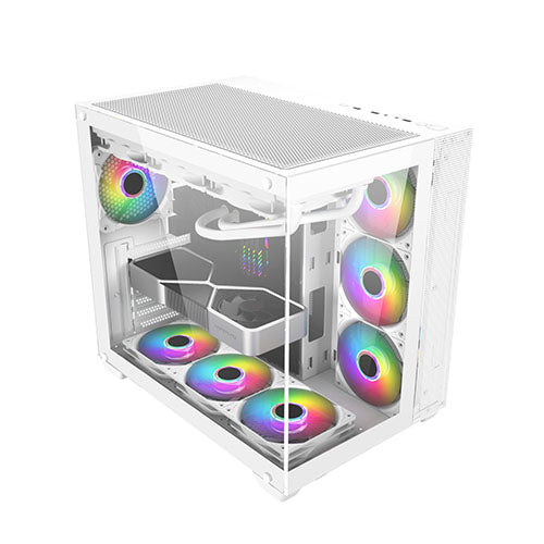 Trendsonic Frontier Igloo IG30A White Dual Chamber Gaming ATX Case w/4x120mm Fan