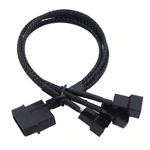 Molex To 3 Way 3Pin/4Pin Power Fan Splitter Cable