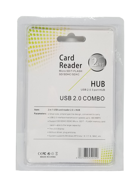 USB 2.0 3+2 Hub Card Reader