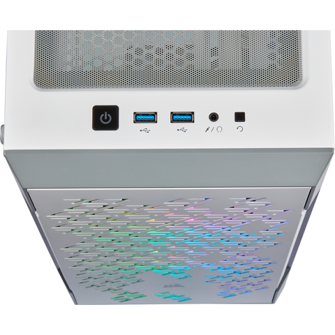Corsair iCUE 220T RGB Airflow TG Mid-Tower Smart Case — White 3x120mm CC-9011174-WW