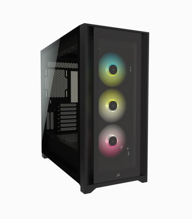Corsair iCUE 5000X RGB Tempered Glass Mid-Tower ATX PC Smart Case — Black CC-9011212-WW