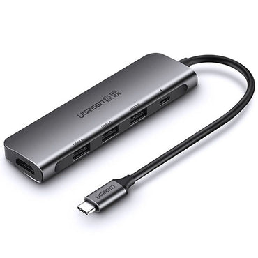 UGreen USB-C To 3x USB 3.0 + HDMI + PD Converter Adapter 5-in-1 Gray 50209