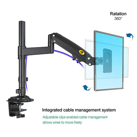 North Bayou H100 Single Deskmount 22-35" (75x100) 2-12kg