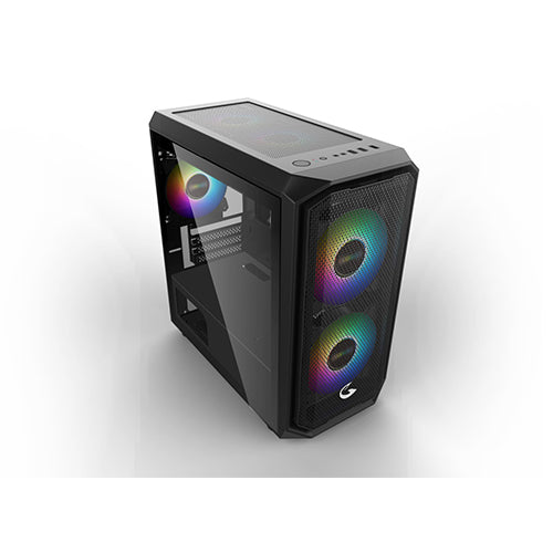 Sting Pro N24 Black TG mATX MidTower Gaming Case (with 1*120mm Rainbow Fan)