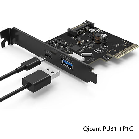 QICENT 2 Ports PCI-E to USB 3.1 Expansion Card PU31-2P