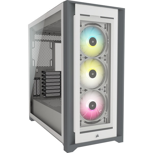 Corsair iCUE 5000X RGB Tempered Glass Mid-Tower ATX PC Smart Case — White CC-9011213-WW