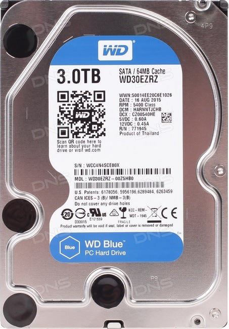 Western Digital WD Blue 3TB 64mb WD30EZAZ Hard Drive