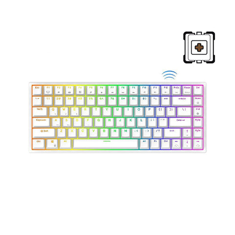 Royal Kludge RK84 Tri-Mode RGB Mechanical Keyboard - White Hotswappable